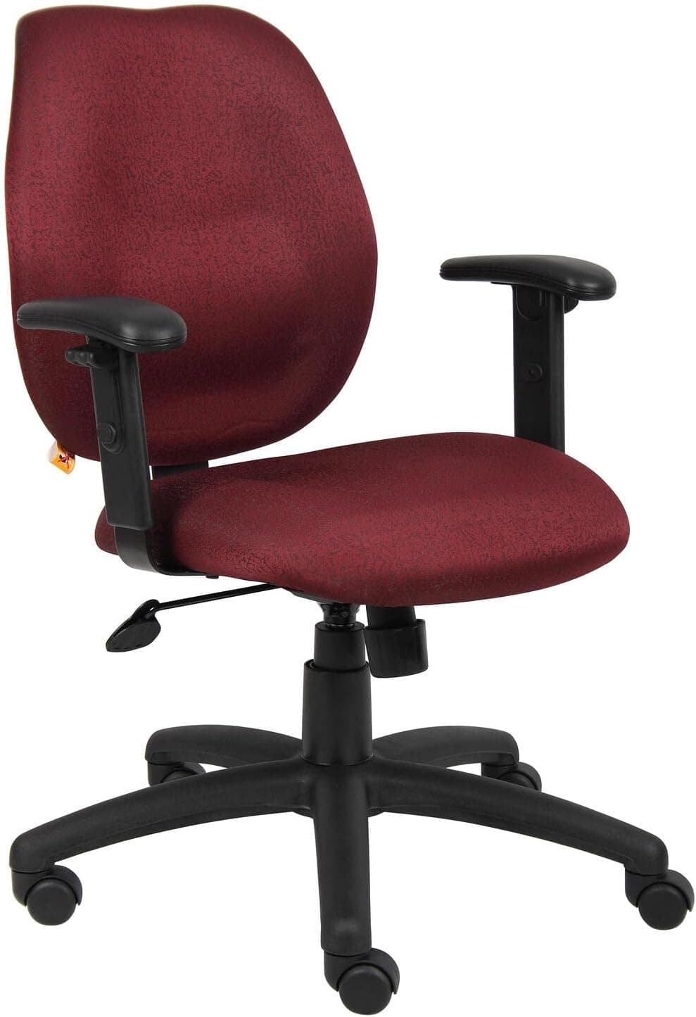 Boss Office Products Any Task Mid-Back Task Chair with Adjustable Arms in Burgundy