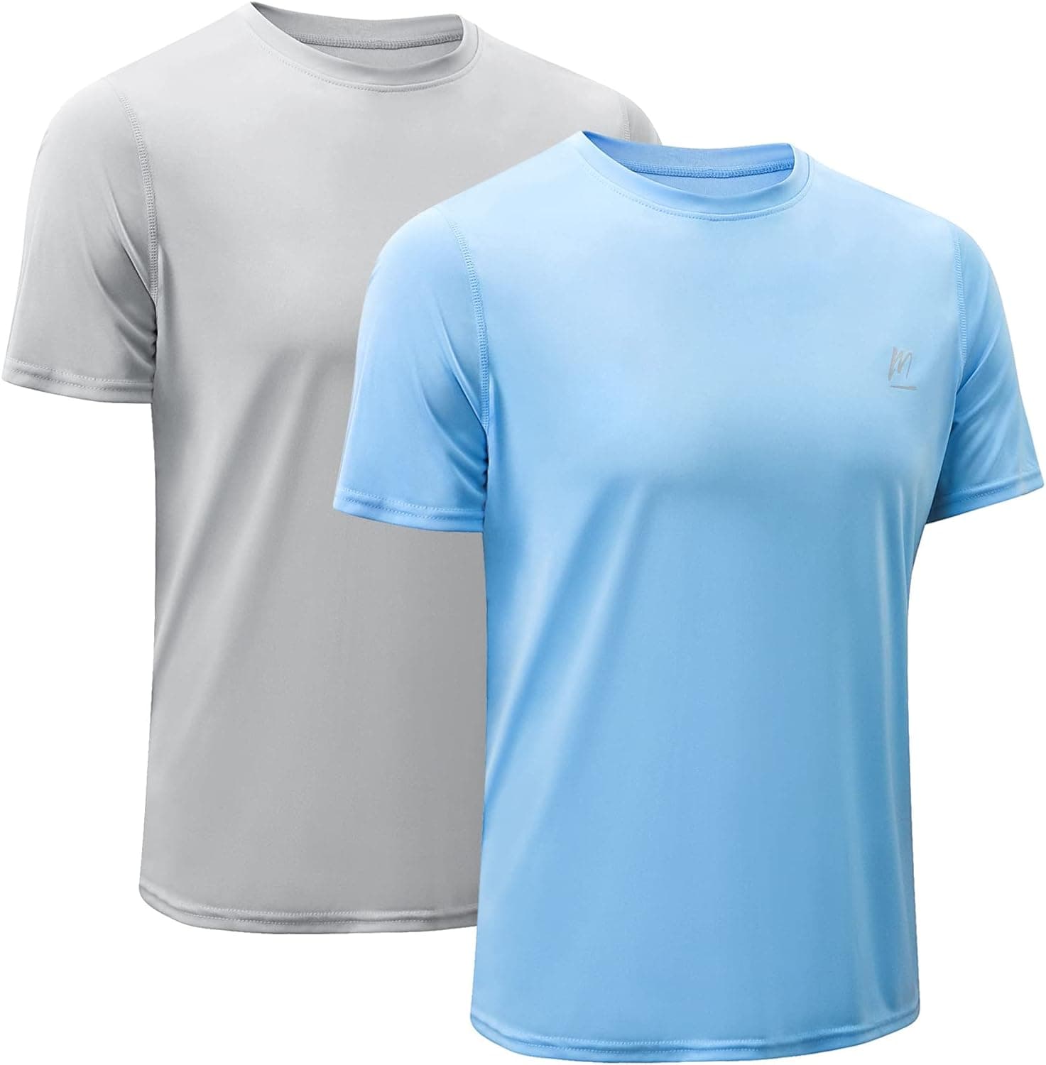 MeetHoo Men Standard Swim Rash Guard UPF 50+ Sun Protection Quick Dry SPF Short Sleeve Workout Fishing Running T Shirts