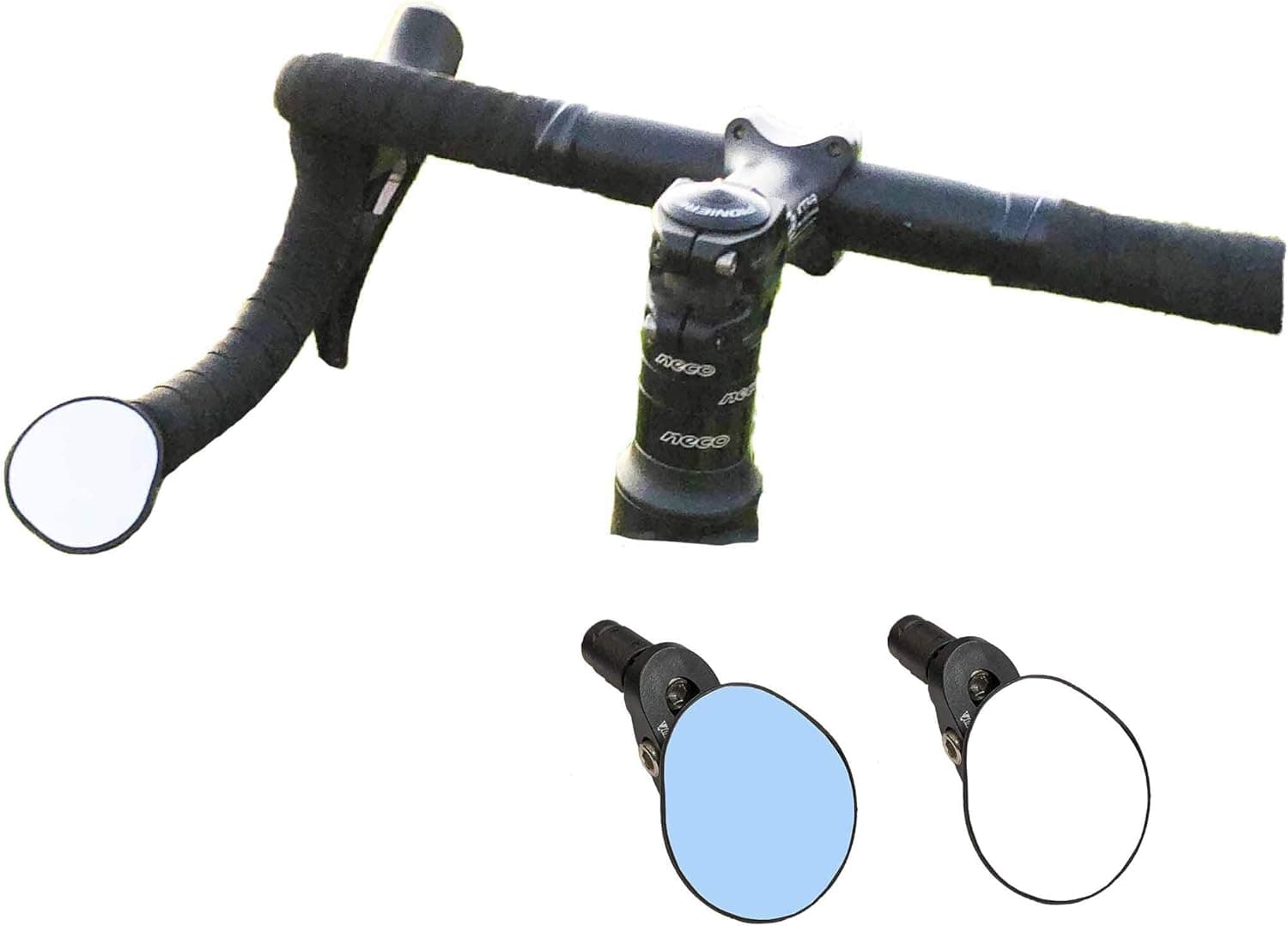 Hafny Drop Bar Bike Mirror, HD, Shatter-Proof, HD Convex Blue Glass Mirror, HF-M956-FR06