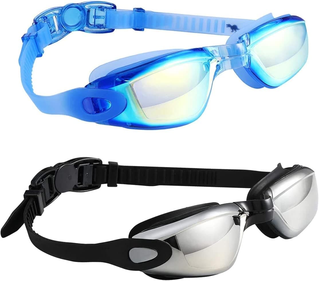 Spinosaurus Swim Goggles Swimming Goggles, 2 Pack Anti Fog No Leaking UV Protection Swim Goggles for Women Men Adult Youth