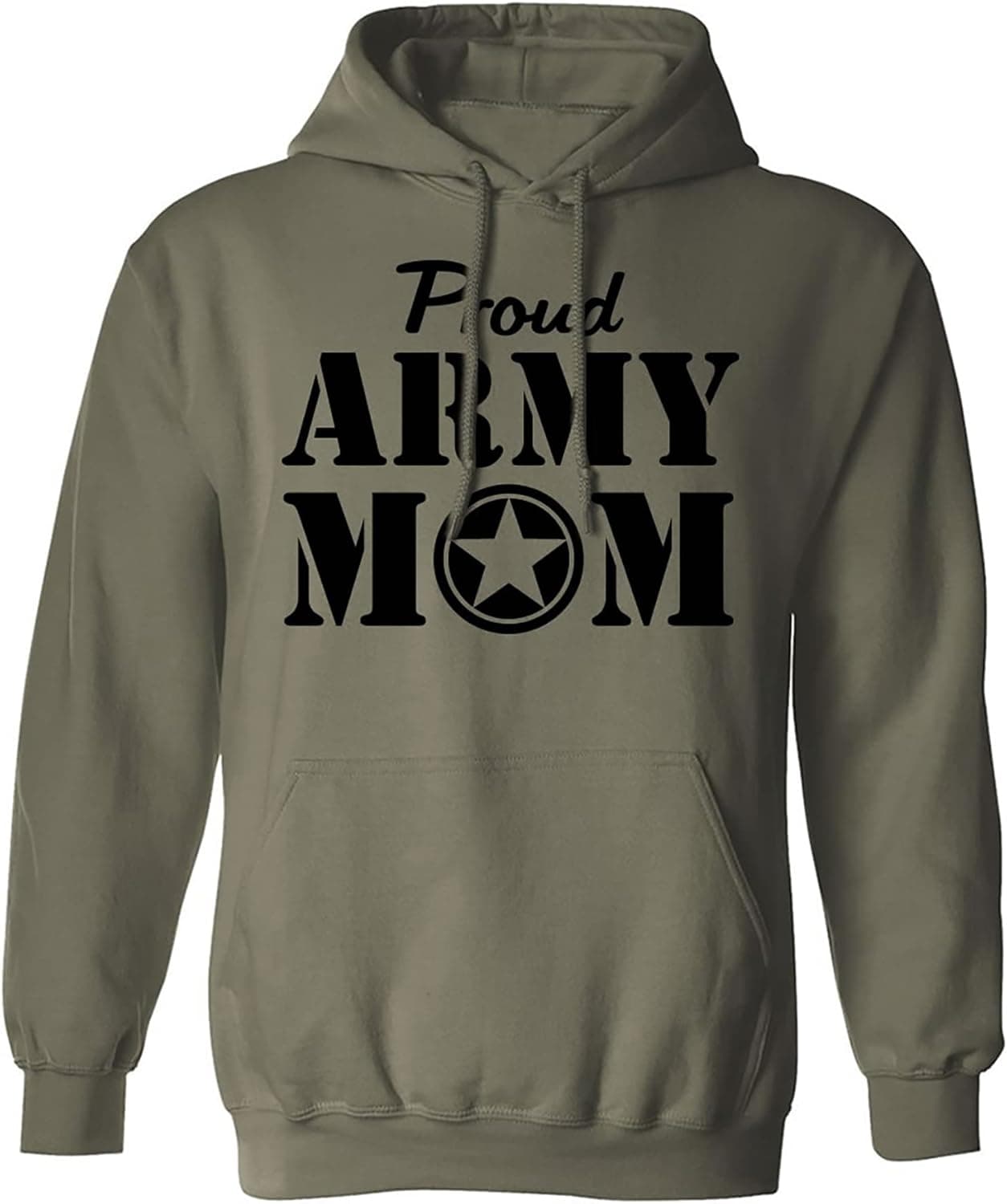 zerogravitee Proud Army Mom Hooded Sweatshirt in Military Green