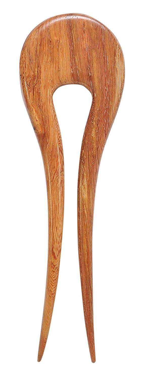 Mary Crafts Wooden Simple Hair Pin, Hair Fork, Hair Stick, Hair Accessory Handmade Abstract Light Shade 5.9"
