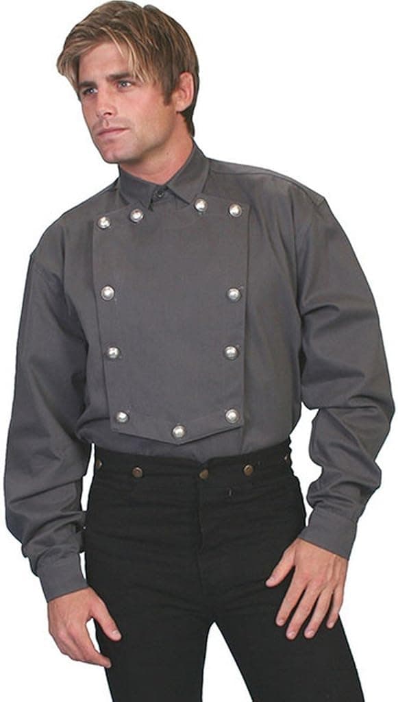 Scully Western Shirt Mens Bib Brushed Twill Cotton L/S F0_538720