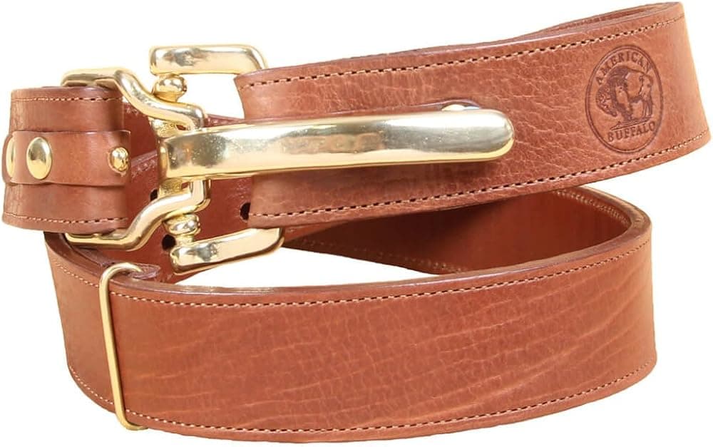 Col. Littleton Men’s Genuine American Bison Adjustable Belt with Cinch Buckle