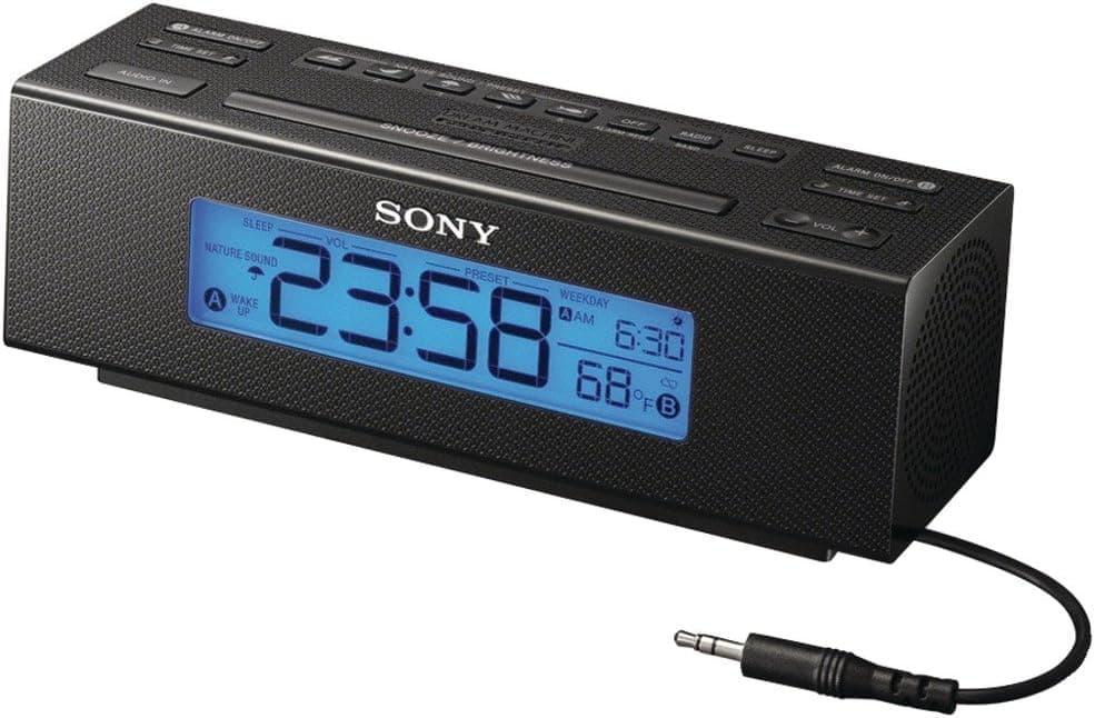 Sony ICF-C707 Clock Radio with AM/FM Dual Alarm and Large Easy to Read Backlit LCD Display
