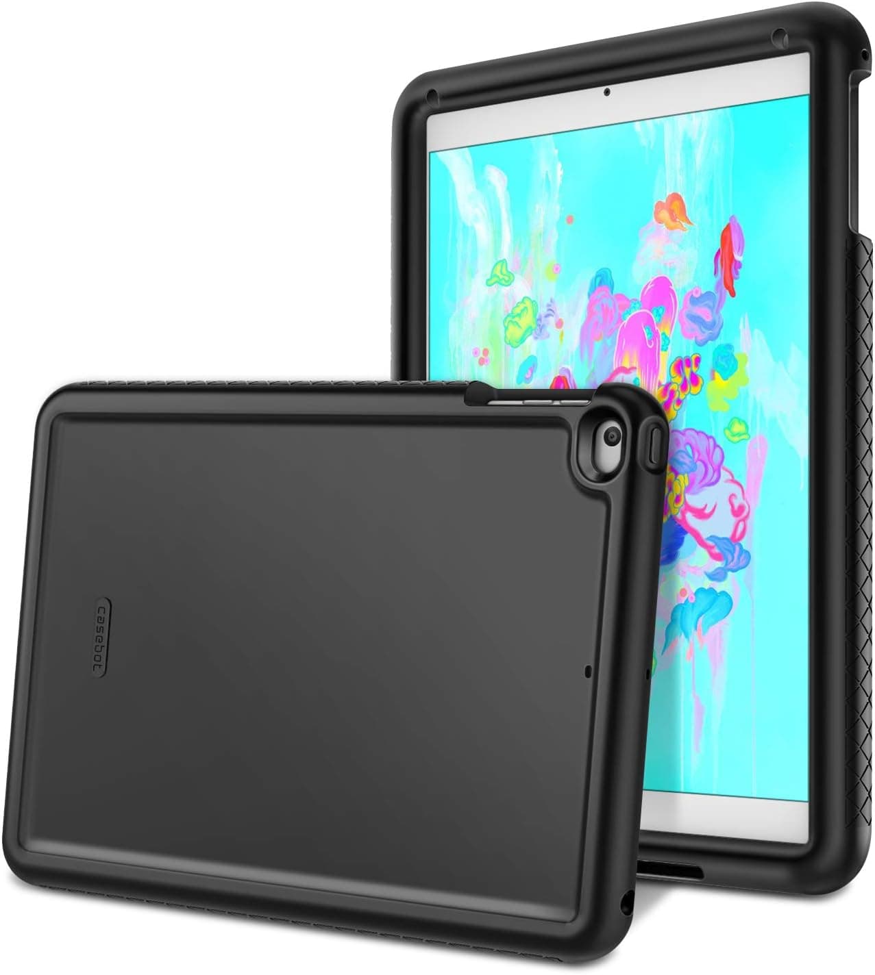 Fintie Case for iPad 9.7 2018/2017, iPad Air 2, iPad Air - [Mighty Shield] Heavy Duty Anti Slip Shock Proof Kids Friendly Drop Protection Silicone Cover for iPad 6th 5th Gen, Black