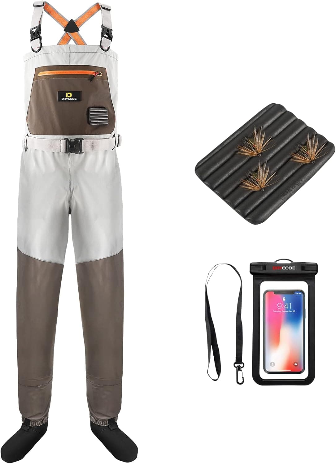 DRYCODE Fishing Waders, Stockingfoot Chest Waders for Men and Women, Waterproof Breathable Waders for Fly Fishing