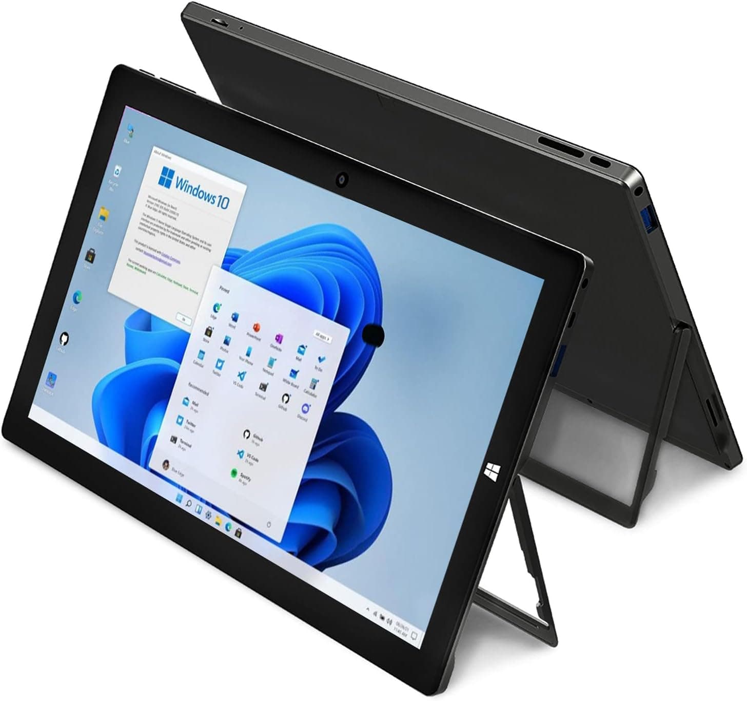 ZAOFEPU 11.6” Windows Laptop, 6+128GB Windows 10 Home Tablet PC, 2 in 1 Laptop with Touchscreen, 1920x1080 FHD Large Screen Tablet Computer Comes with a Bracket and Keyboard, Powerful 5000mAh-Black