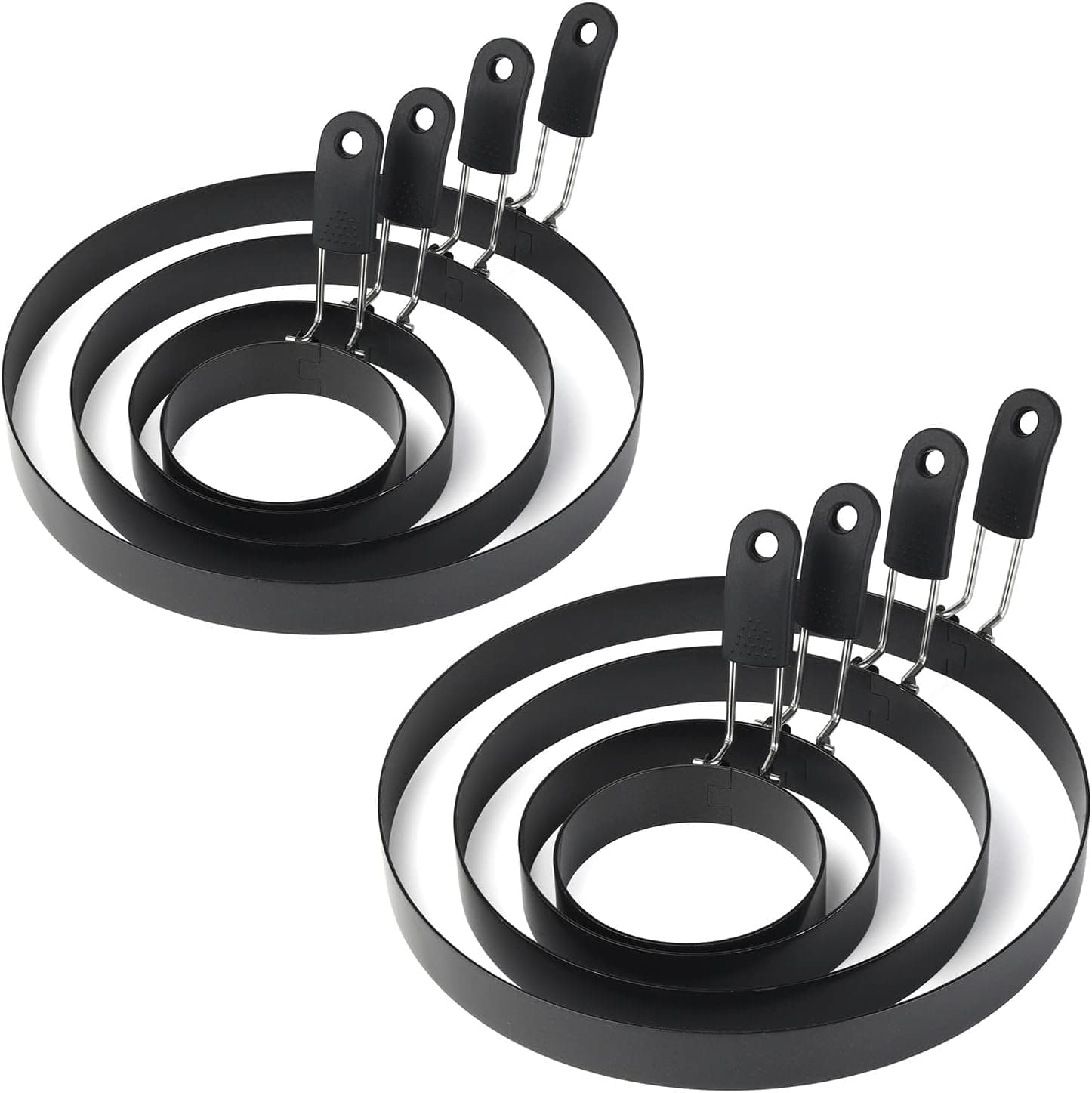 Egg Rings 8 Packs Stainless Steel Pancake Mold And Egg Ring Set Nonstick Round Egg And Omelet Mold for Frying Eggs And Muffins (Set of 8)