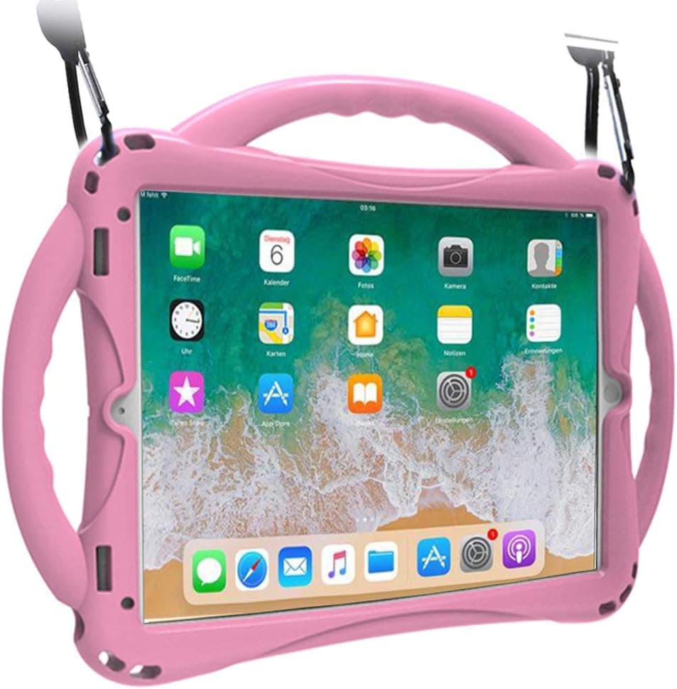 TopEsct Kids case for iPad Air 3(2019) and iPad Pro 10.5" (2017), Shockproof Silicone Handle Stand Case Cover for 10.5 inch Apple iPad Air 3 and iPad Pro 10.5 (Pink)