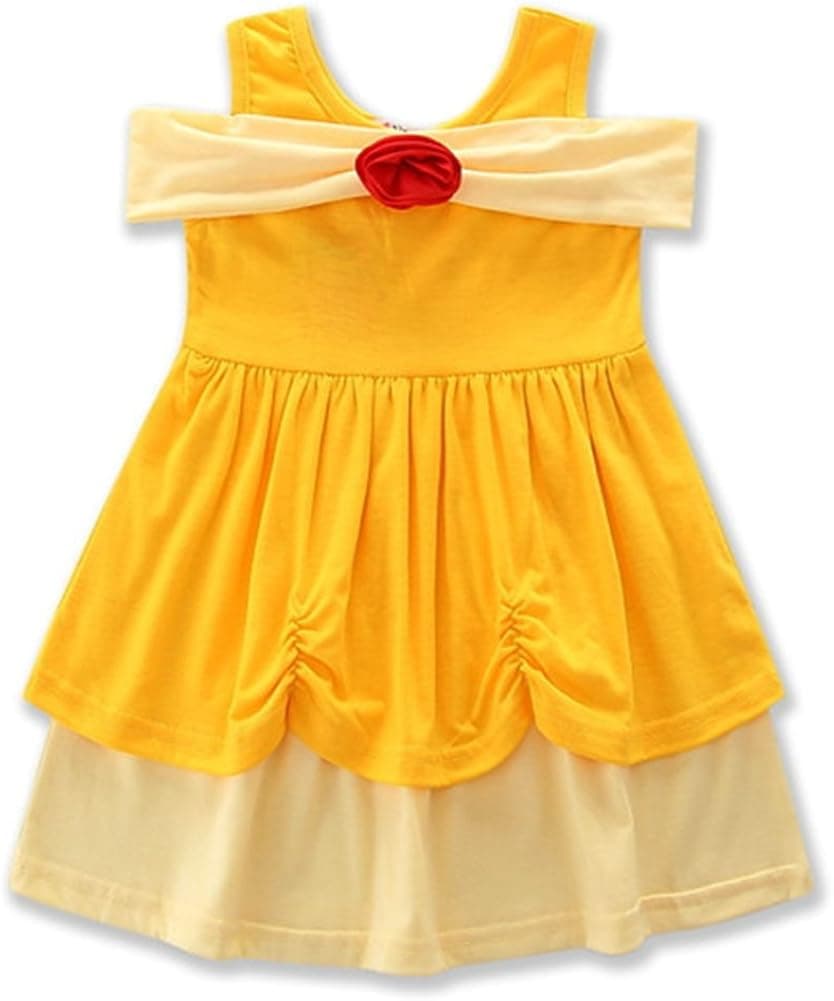 IBTOM CASTLE Little Girl Princess Costume Cosplay Casual Dress Cartoon Fancy Birthday Party Tutu Dress up Gown