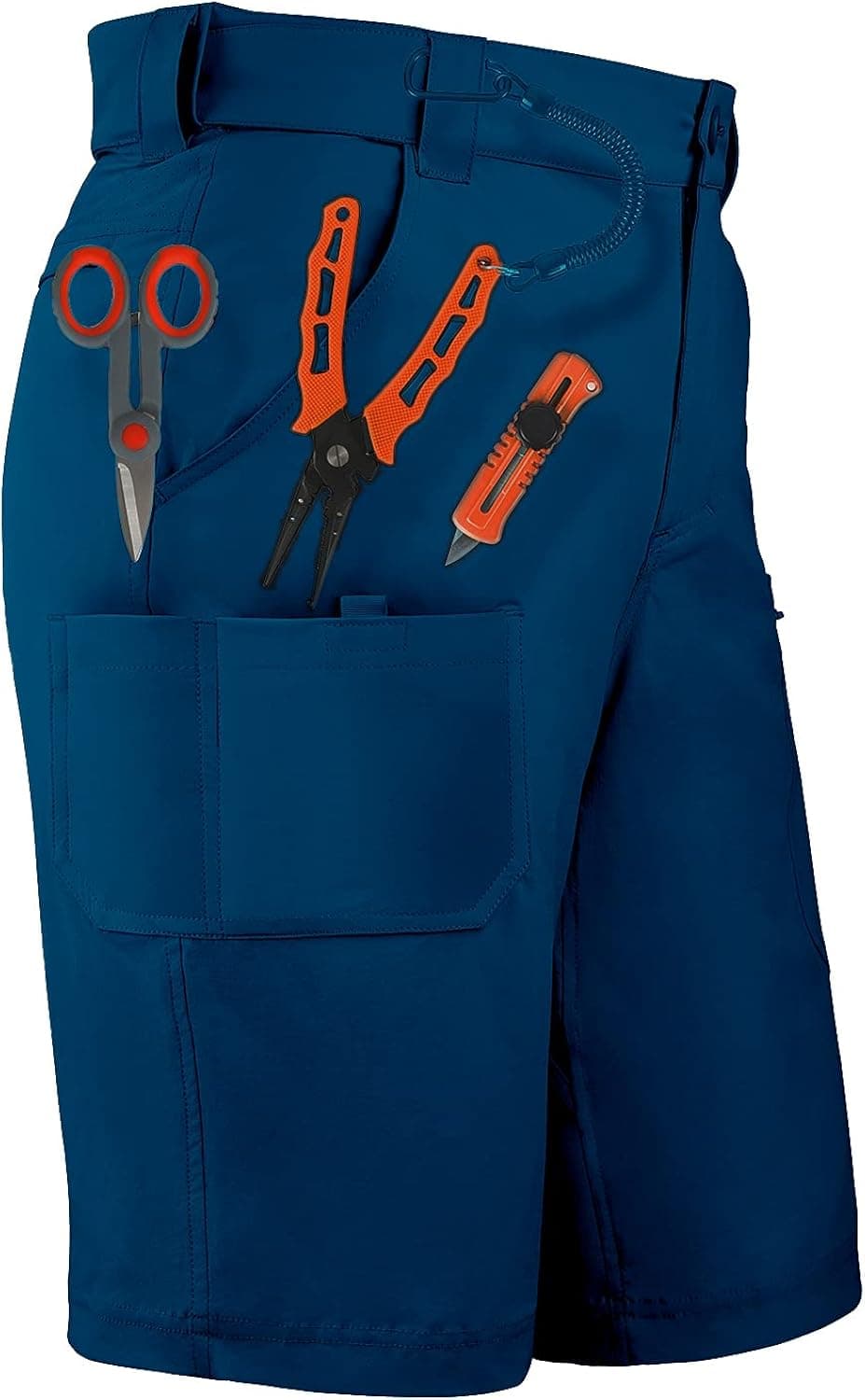 Palmyth Men's Fishing Short Quick Dry 10.5” Sun Protection UV UPF 50+ Cargo Shorts Water Resistant for Saltwater Freshwater