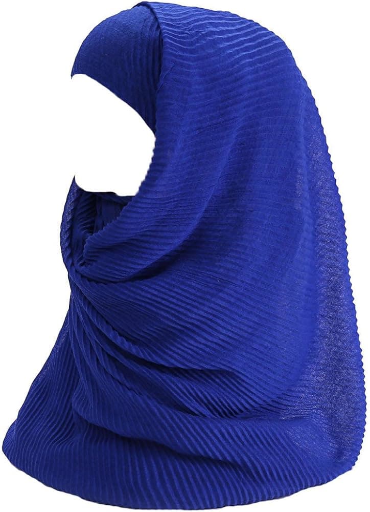 Lina & Lily Premium Cotton Pleated Hijab for Muslim Women, Maxi Head Scarf Shawl Wrap Lightweight