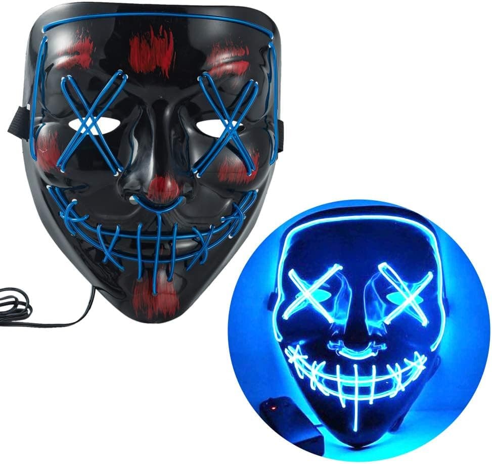 Halloween Led Light up Mask Scary Purge Mask Costume Party Cosplay Decoration