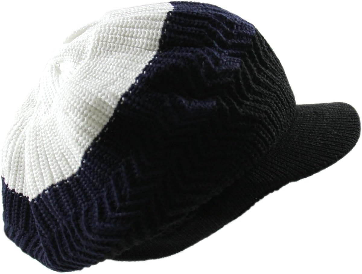 RW Knitted Cotton Rasta Slouchy Beanie Visor