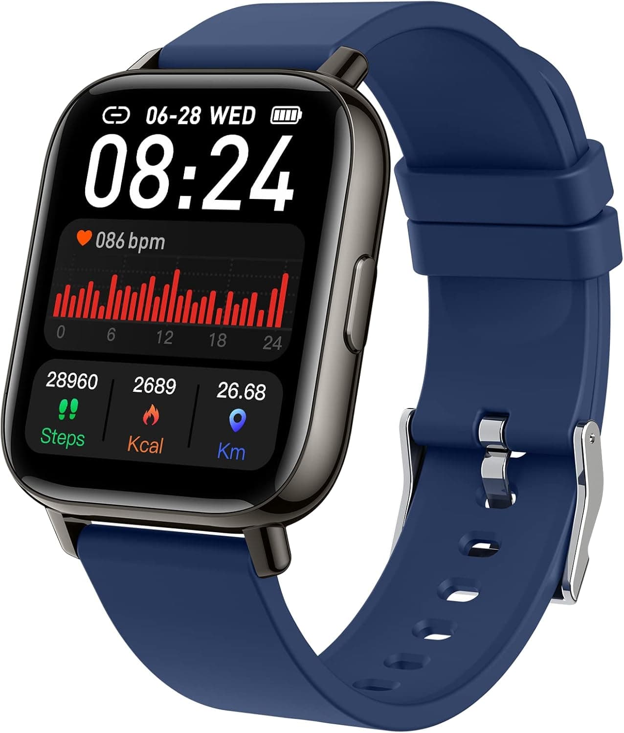 Smart Watch for Men Women, 2022 Fitness Tracker 1.69" Touch Screen Smartwatch Fitness Watch 24 Sports IP68 Waterproof, Heart Rate/Sleep Monitor/Pedometer/Calories, Activity Tracker for Android iPhone