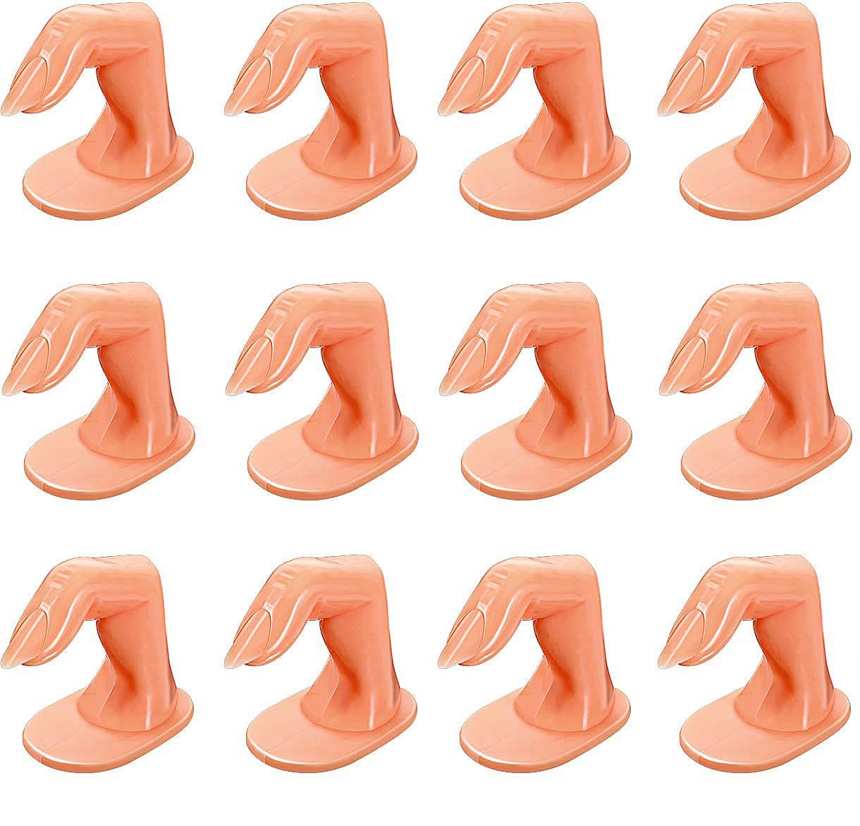 YOFAN Pack of 10 Practice Fingers, Decoration Training Fingers for Acrylic, Gel and Nail Art, 5 with Nails and 5 without Nails