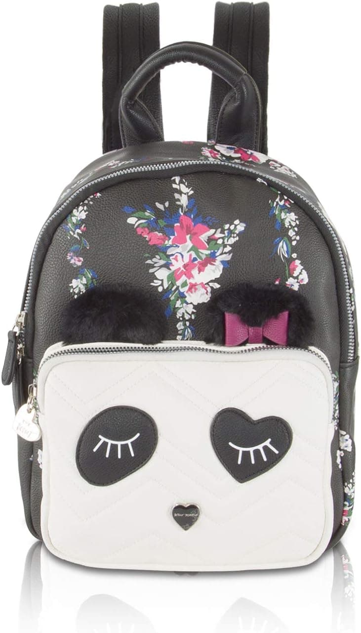 Betsey Johnson Kitsch Backpack Black Floral One Size