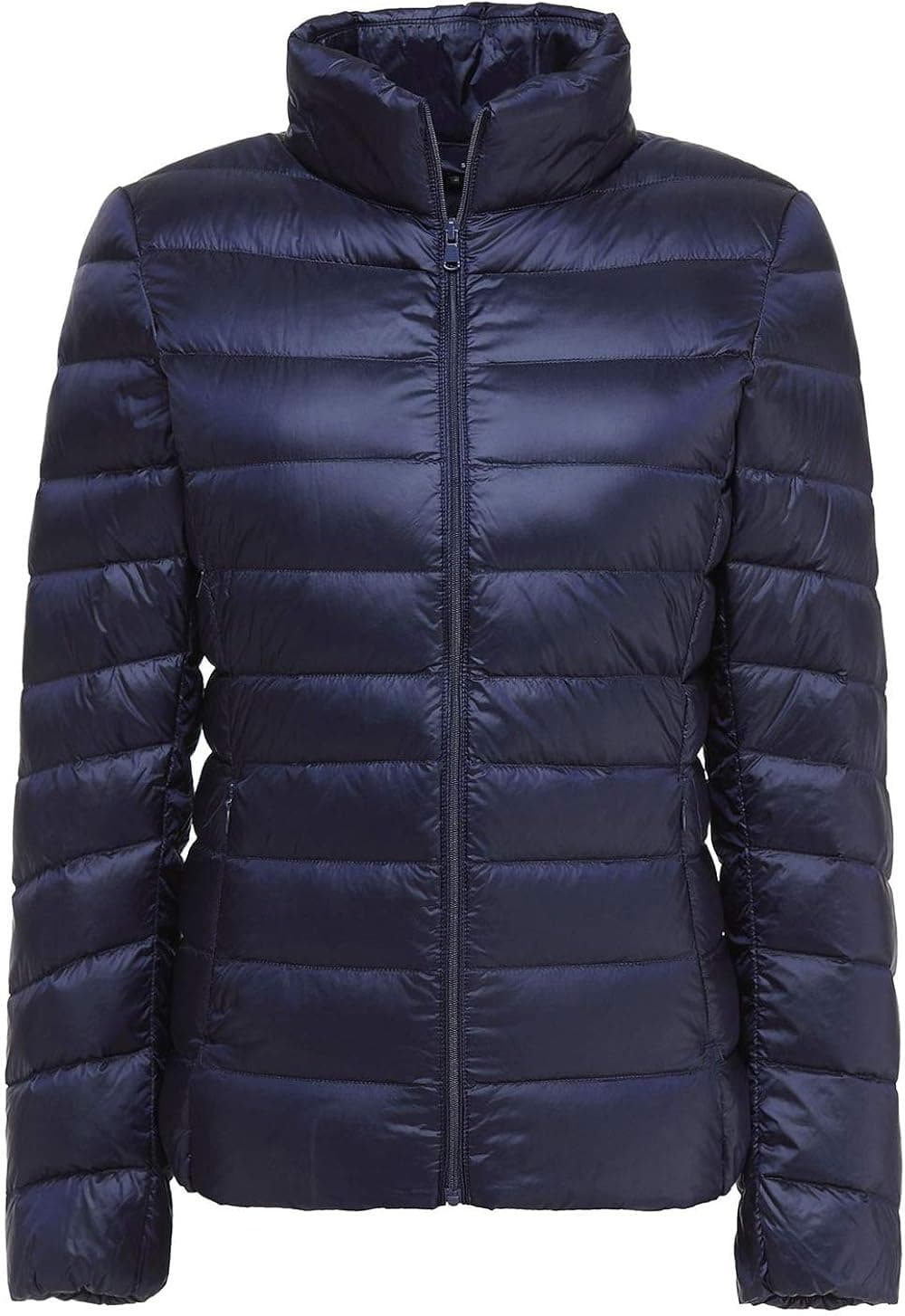 Sawadikaa Women's Ultra Light Packable Stand Collar Winter Pillow Down Puffer Jacket Coat Navy Large