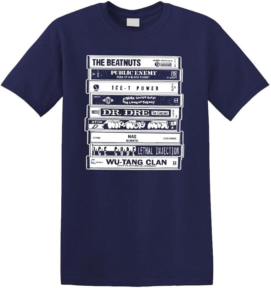 Old School Hip HOP Rap Artists Tapes Unisex Tee Shirt T-Shirt, 3XL, Navy