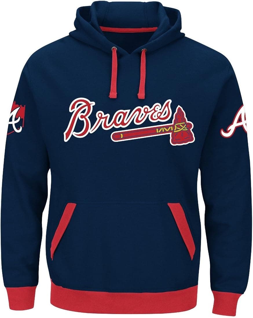 Majestic Atlanta Braves MLB Third Wind Men's Hooded Sweatshirt