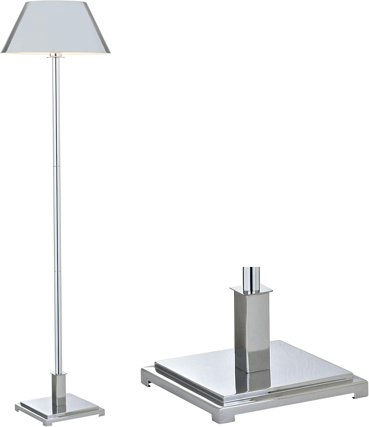 JONATHAN Y JYL6005A Roxy 60" Metal LED Floor Lamp, Contemporary, Modern, Transitional, Office, Living Room, Family Room, Dining Room, Bedroom, Hallway, Foyer, Chrome