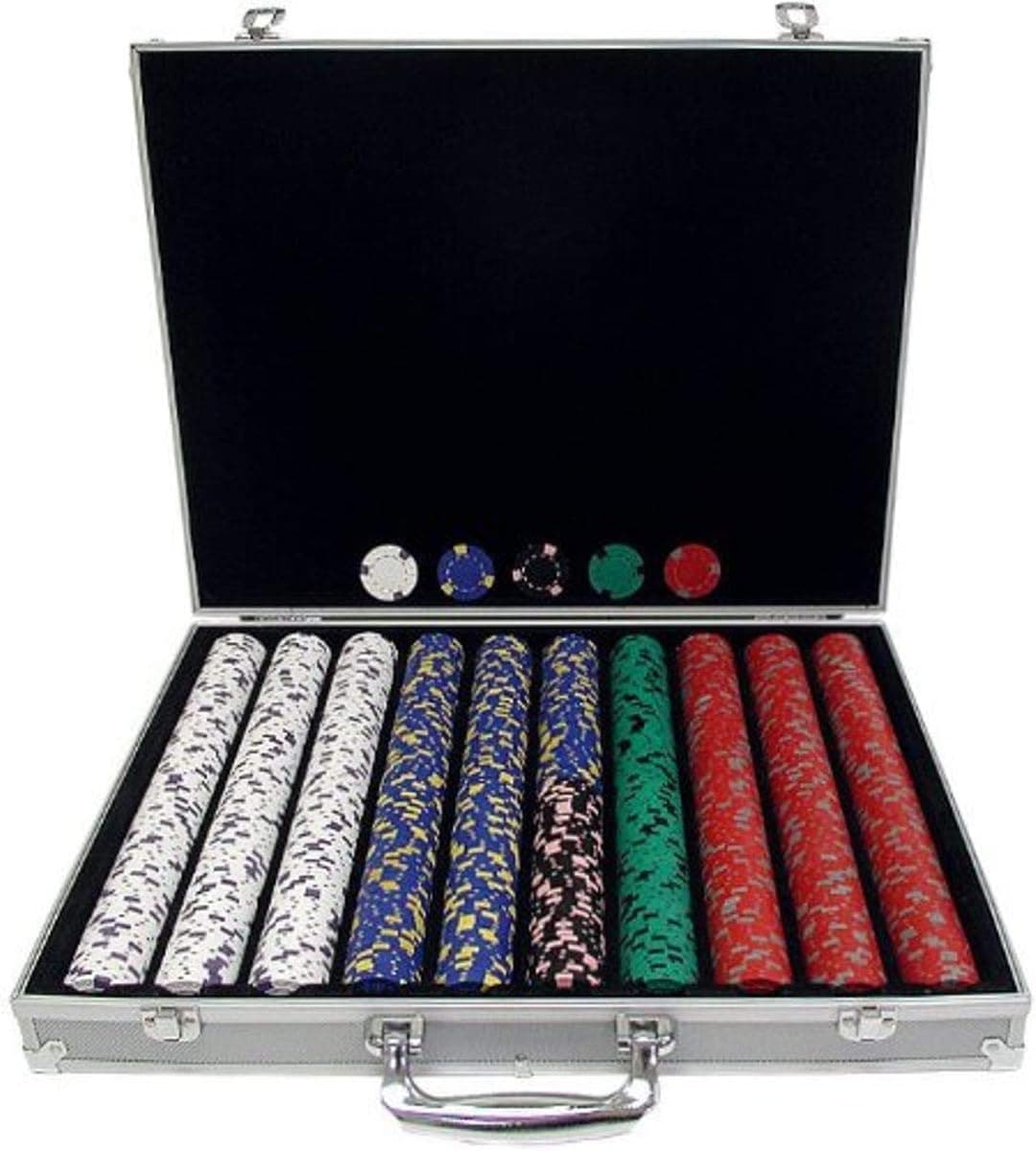 Trademark 1000 13 Gm Pro Clay Casino Chips with Aluminum Case (Silver)