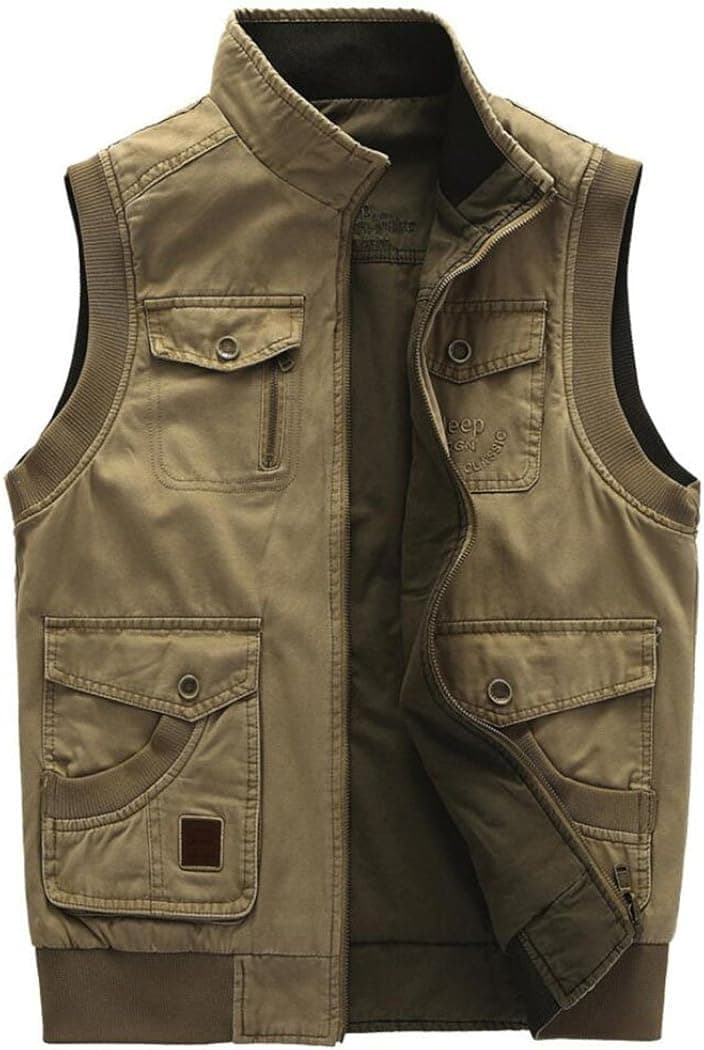 Amoystyle Men's Durable Reversible Outdoor Travel Vests Casual Waistcoat