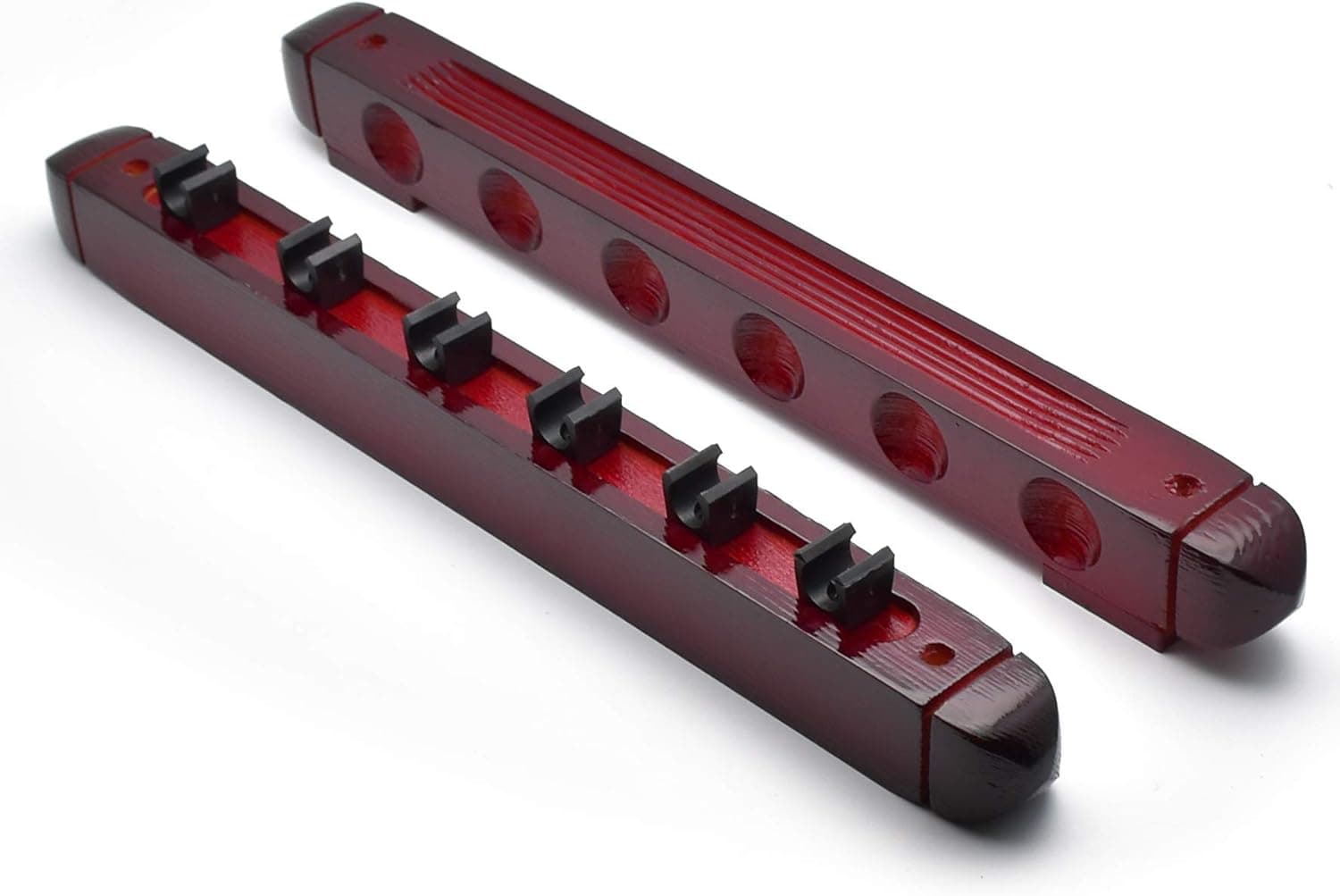 EAGLES Billiard Cue Rack - Pool Cue Wall Mount - Hardwood Mounts & Racks - Stick Holder with Cue Clips - Several Colors, Styles & Sizes Available