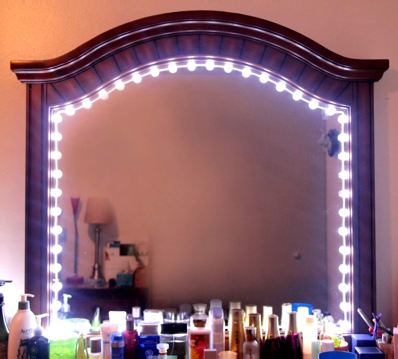 Hollywood Style Vanity Mirror Lights Makeup Mirror Lights Anti-Glare Luxurious LED Lights for Vanity Mirror w/Touch Dimmer Switch All in One Kit Set (33pcs Bulbs - White 6ft)