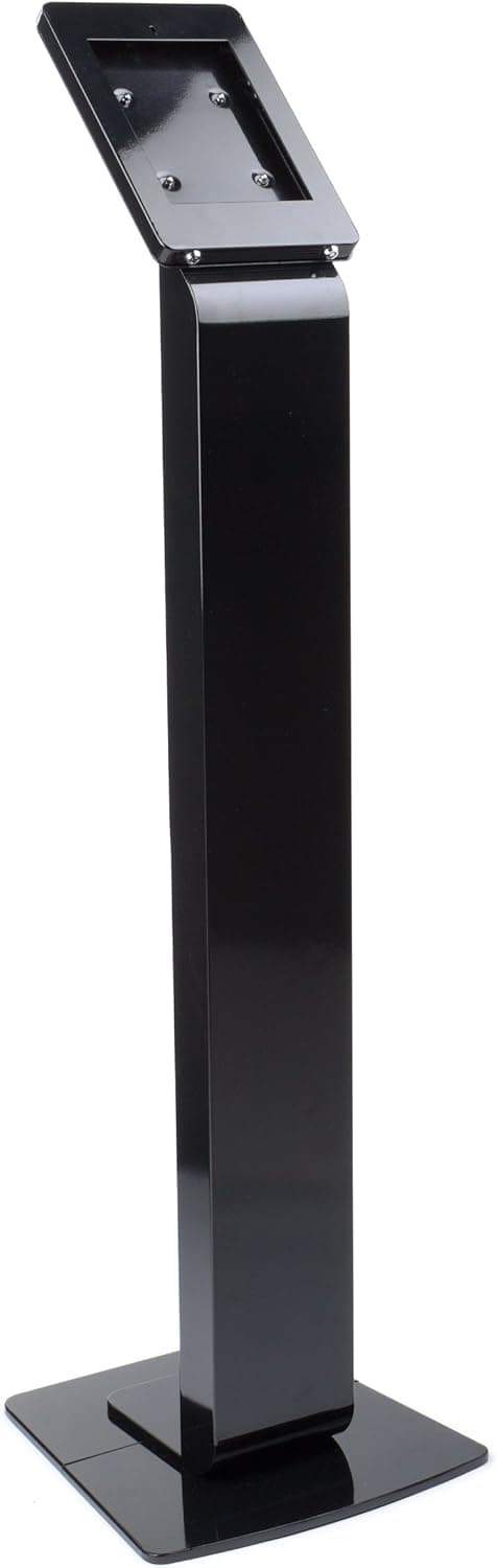 Displays2go 54.25-Inch Tall Floor Stand Podium for iPad 2, Hinged Enclosure with Double Locks - Black Aluminum (IPADSTNBK1)