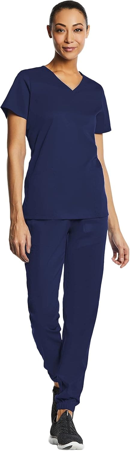 V-Neck Jogger Scrubs for Women Set 7 Pocket 4-Way Stretch Elements EL9935