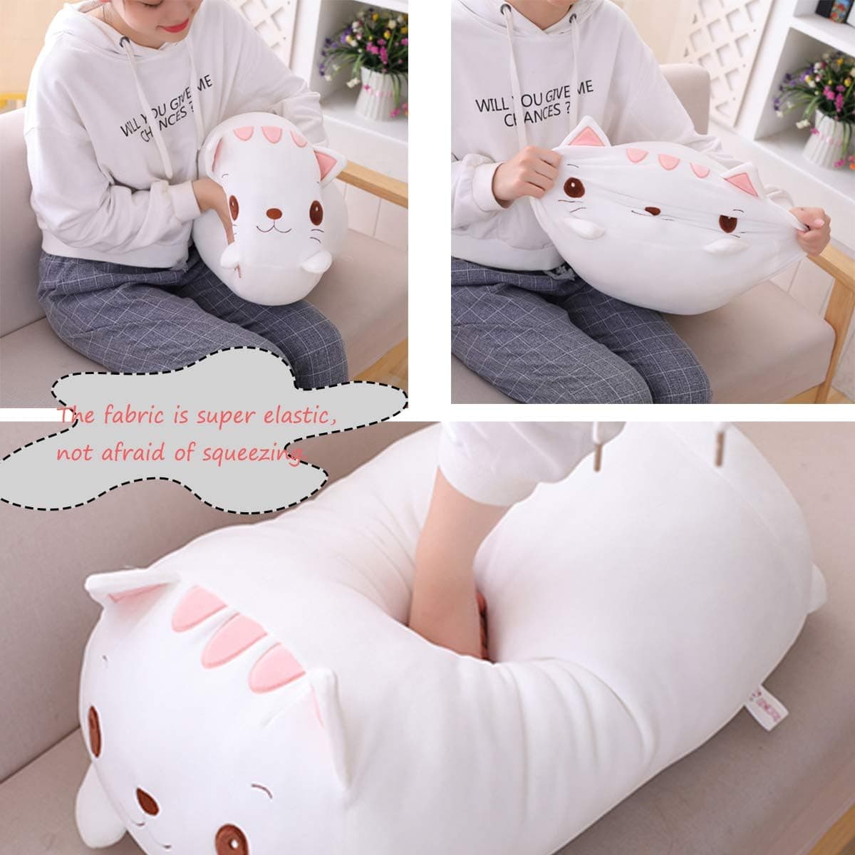 AIXINI 35.5 inch Cute Bear Plush Stuffed Animal Cylindrical Body Pillow,Super Soft Cartoon Hugging Toy Gifts for Bedding, Kids Sleeping Kawaii Pillow