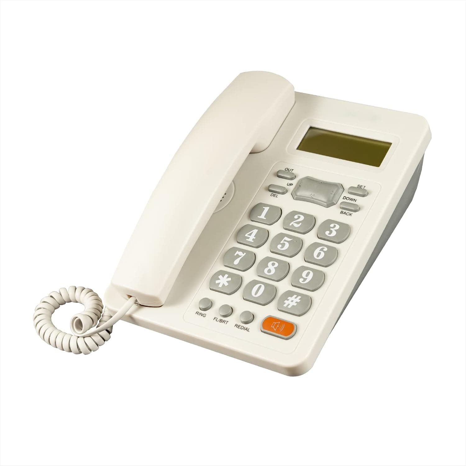 Corded Telephone Landline Telephone, Dual Interface Wired Telephone Big Button Landline Phones with Caller Identification Suitable for Office, Front Desk, Home, Hotel, Corded Landline (White)