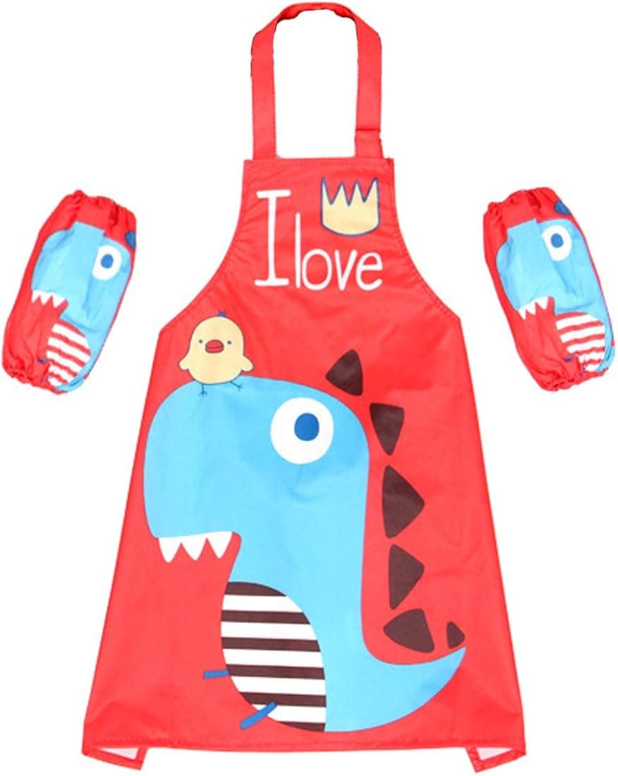 Kizcmvre Kids Art Smocks,Adjustable Kids Apron,Children Waterproof Painting Aprons with 2 sleeves for Age 2-5 Years.