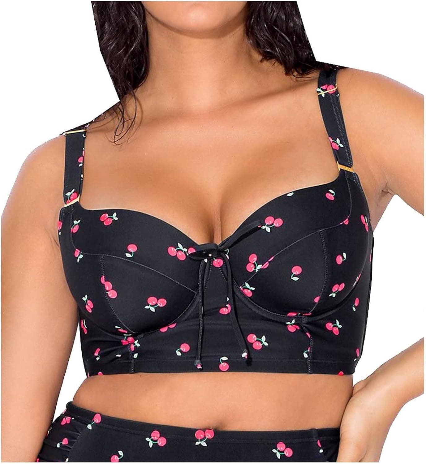 Smart & Sexy Women's Plus-Size Long Lined Underwire Bikini Top
