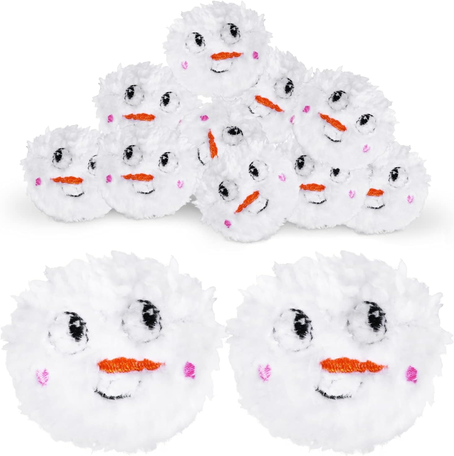 Hooqict 12 Pieces Plush Snowman Ball 5 Inch Large Christmas Plush Snowballs with Faces Fight Toy for Indoor Outdoor Kids Games Christmas Decorations