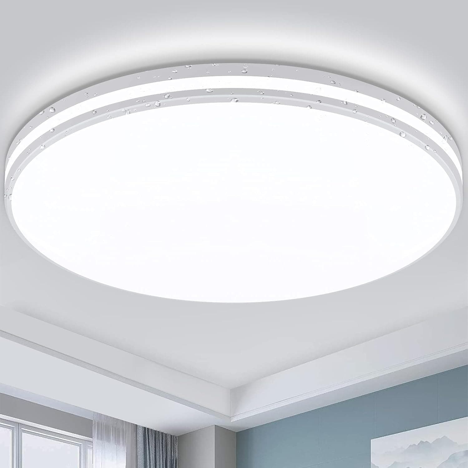 Airand Led Ceiling Light 12.6In Flush Mount Ceiling Light 5000K Daylight Bright Bathroom Ceiling Light Fixture Round Modern Ceiling Lamps 24W 2250 lm for Kitchen Hallway Bedroom Balcony Laundry Shop