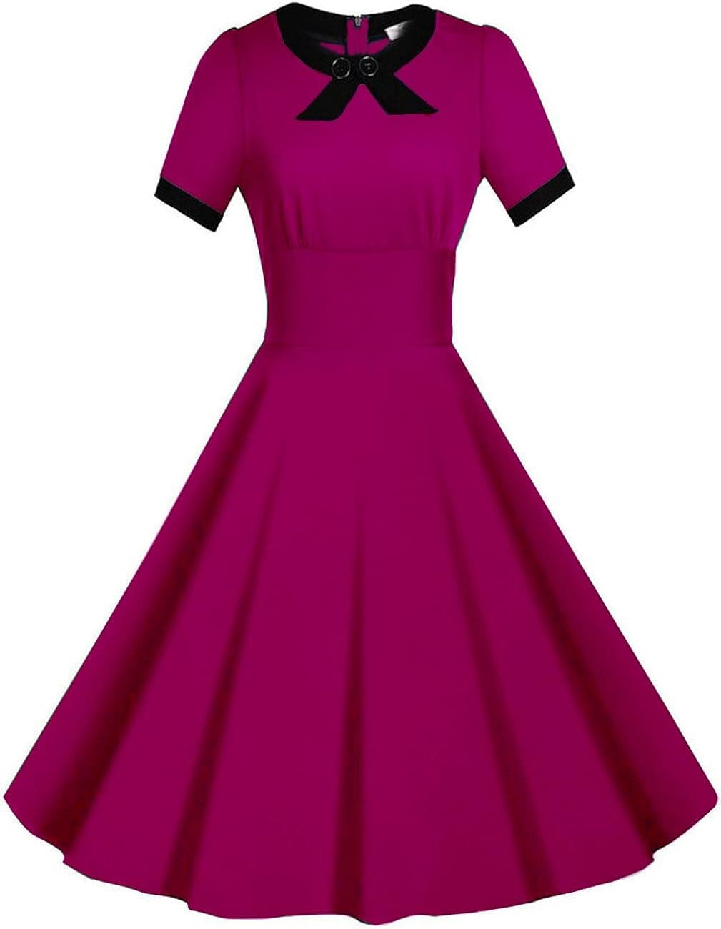 Viwenni Women's Scoop Neck Vintage Casual 1950'S Retro Bridesmaid Dress