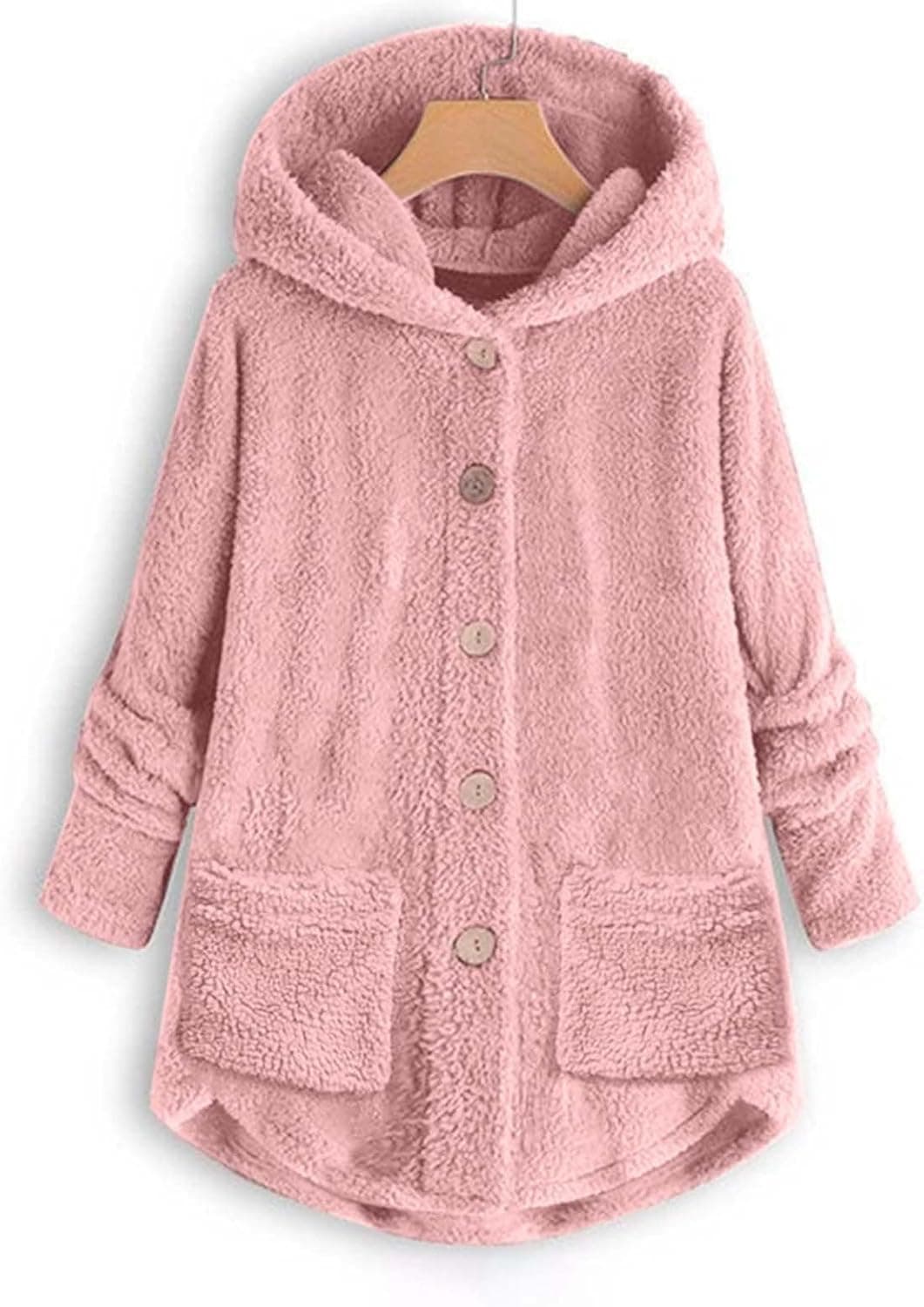 YUTANRAL Hoodies For Women Winter Coats Casual Loose Warm Cozy Plush Plus Size Tops Long Sleeve Oversized T-Shirts Jackets