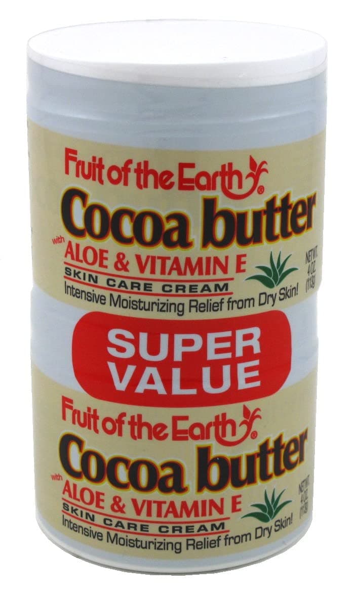 Fruit Of The Earth Bogo Cream Cocoa Butter 4 Ounce Jar (118ml) (Pack of 3)