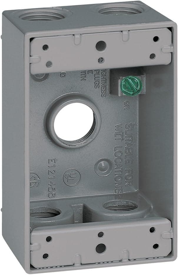Sigma Engineered Solutions, Gray Sigma Electric 14251-5 1/2-Inch 5 Hole 1-Gang Box