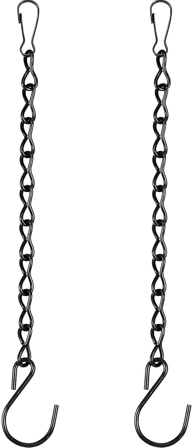 2 Pack Hanging Chain for Bird Feeders, Planters, Lanterns and Ornaments, Black (9.5 Inch)
