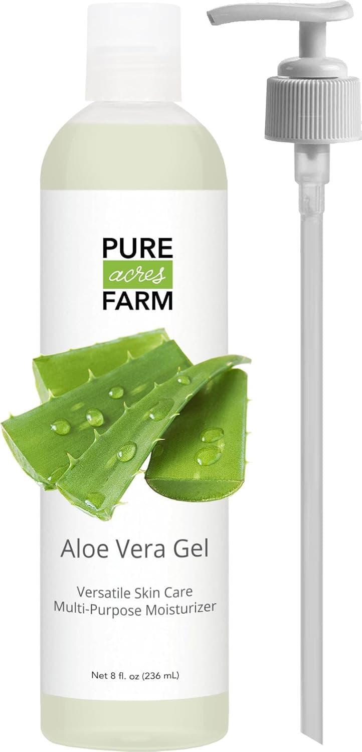 Aloe Vera Gel - Great For Face, Hair, Sunburn - Large 12oz Bottle