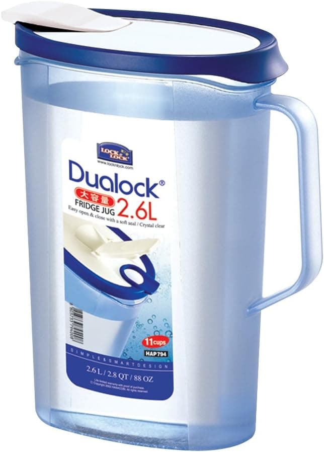 Dualock Water Bottle, 10 3/4cups, 86.6 Fl. Oz
