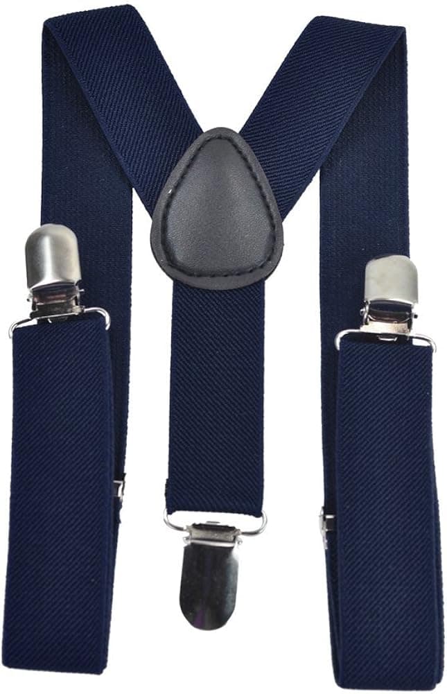 FOELRO Suspenders for Baby Boys Girls Kids, Adjustable Y-Back 1 inch Wide Solid Color Clip Suspenders
