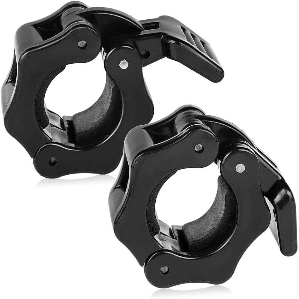 Byseavoa Olympic Barbell Clamps, Quick Release Non-Slip Barbell Collars Clip for 1 inch Weight Bar Plate for Workout Weightlifting Fitness Training