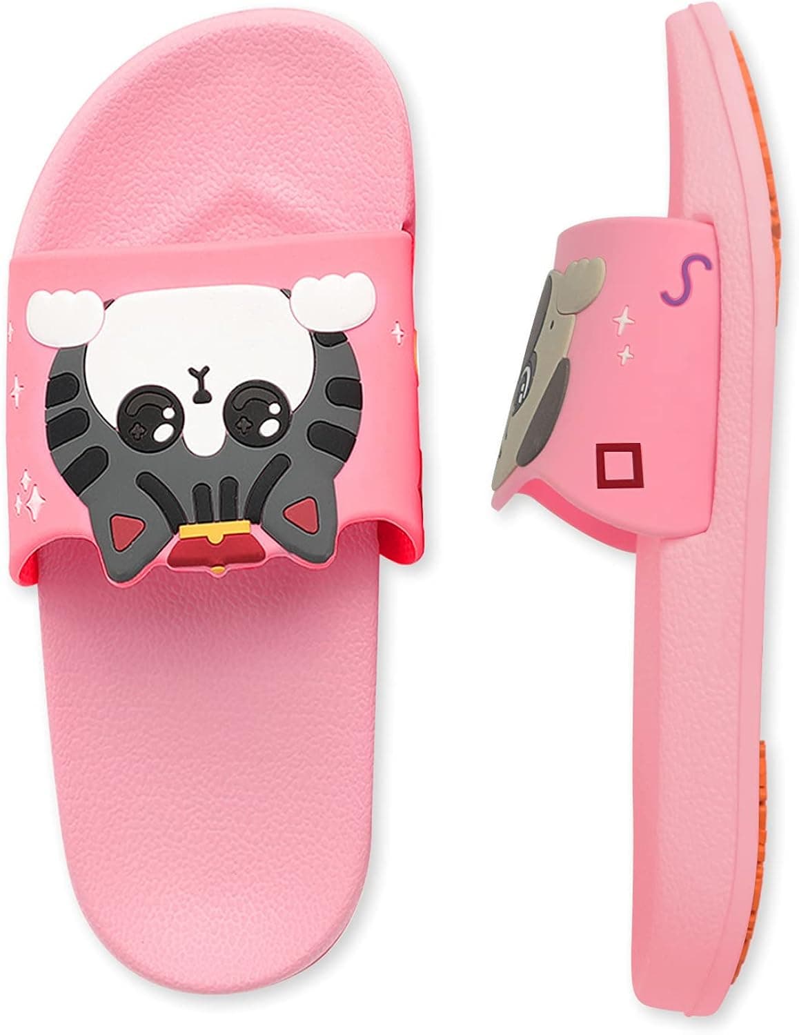 BOPU 3-8 Years Girls Slide Sandals, Cute Dog & Cat Non-Slip Girls Slides Boys Slides (Little Kids/Toddler)