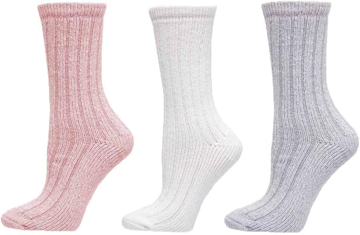 Carole Hochman Ladies 3 Pair Ribbed Lounge Sock