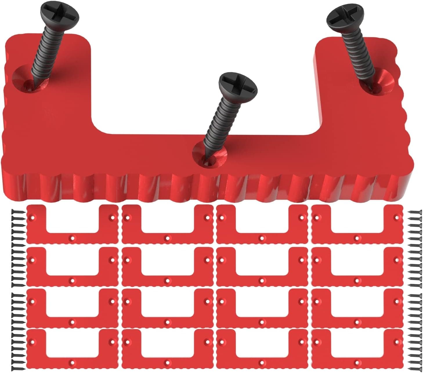 NyVoozy Milwaukee Packout Cleats, 16PCS Cleat 'n' Feet Cleats Compatible with Milwaukee Packout System, MountTool Box Storage System Anywhere (Red)